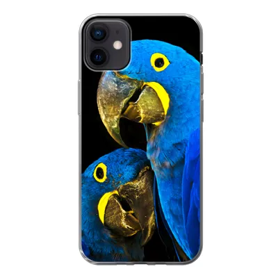 Produktbild von MuchoWow® Handyhülle Schutzhülle Hülle für iPhone 12 mini Papagei - Vogel - Federn - Blau Silikon Softcase Handy Hülle - Bild