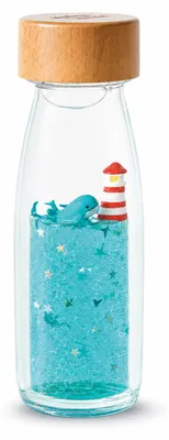 Produktbild von Sensorikflasche Move Wal Tiny - 14 x 4 cm - Blau | by Petit Boum