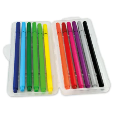 Produktbild von SOHO Fineliner-Set mit 12 farbigen Stiften, für präzises Zeichnen und Schreiben, 13 cm Länge