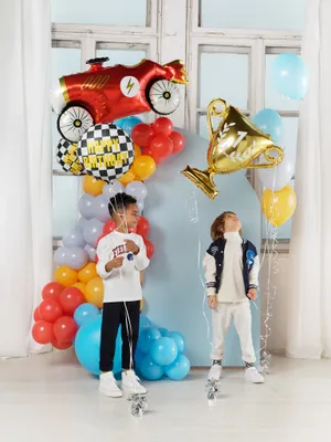 Produktbild von Happy Birthday Schachbrett-Folienballon 45cm