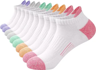 Immagine prodotto di 5x calzini sportivi premium da donna taglia 35-44, cotone traspirante, A0597 taglia L, 40-44