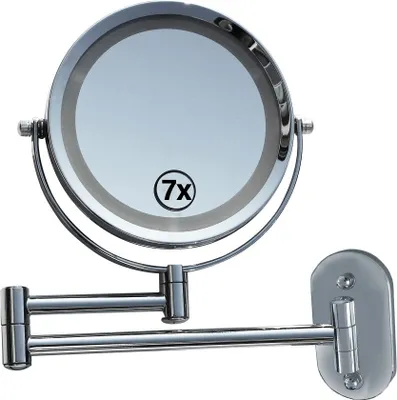 Produktbild von Lüllmann LED Licht Doppel Schminkspiegel Make up Spiegel Kosmetikspiegel mit Beleuchtung 7-fach 405262