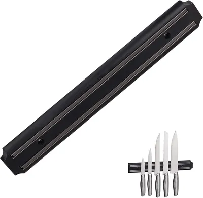Productafbeelding van Magneetstrip wand - 33 cm breed - Magnetische wandmagneet - Keukengereedschap ruimtebesparend - In het zwart