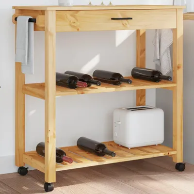 Obrázek produktu pro Kuchyňský vozík monza masivní borové dřevo Hnědá / 84 x 40 x 90 cm