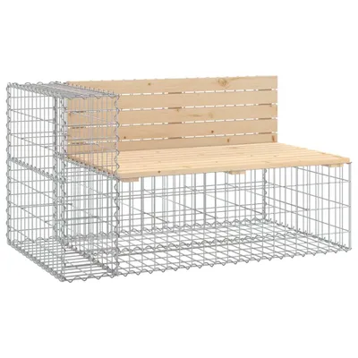 Obrázek produktu pro vidaXL Gabionová zahradní lavice 122x71x65,5 cm z masivního borovicového dřeva