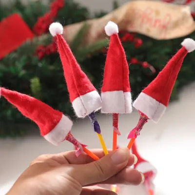 Produktbild von 10pcs Weihnachtshut Schöne auffällige helle Farbe Weihnachtshut Lollipop Topper für Kinder