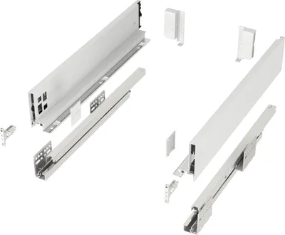 Produktbild von Schubkastensystem JUNKER SLIM weiß Höhe: 84 mm Tiefe: 500 mm belastbar bis 40 kg Soft-Close Schubladensystem mit 13 mm schlanken Schubladenzargen