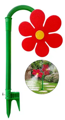 Produktbild von Rasensprenger & Sprinkler – 360° Rotierender Blumen Wassersprinkler, Lustiger Gartensprenger für Kinder & Hunde, Gartenbewässerung & Spiel, Rot
