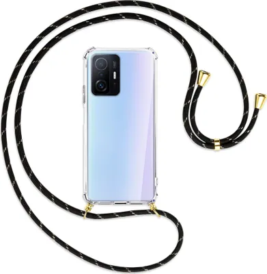 Produktbild von Handykette Backcover-Schutzhülle mit Band (Metall goldfarben) für Xiaomi Mi 11T - schwarz/gold