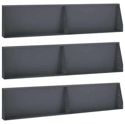 Productafbeelding van vidaXL Steunmuur, 6 stuks, 100 x 12 x 30 cm, staal, antraciet