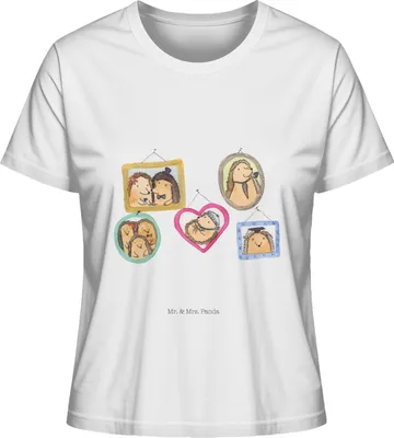Produktbild von Mr. & Mrs. Panda Oberteil Damen Igel Familie Größe L - Weiß - Geschenk, Bilder, T-Shirt, Shirt Mit Spruch, Baumwoll, Basic, Muttertag, Liebe, Kurzarmshirt
