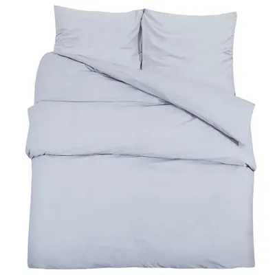 Image de vidaXL Ensemble de literie Gris 140x200 cm Microfibre légère