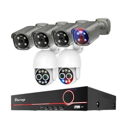 Zdjęcie produktu dla System kamer monitorujących, rozdzielczość 4K, wykrywanie osób AI, brak, 8CH NVR 6 kamer B