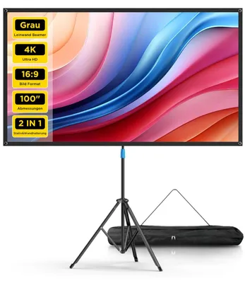 Productafbeelding van 100 inch projectiescherm met houder voor videoprojector