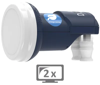 Produktbild von DUR-line Blue ECO Twin - Stromspar-LNB - 2 Teilnehmer -  - [ Test  *] 2-Fach, digital, Full HD, 4K, 3D