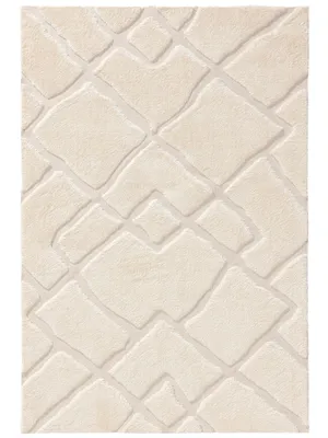 Produktbild von Teppich Elvy Creme 200x300 cm Wohnzimmer Rechteckig Muster Kurzflor benuta Flauschig Weich