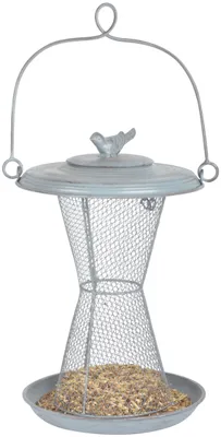 Produktbild von Esschert Design Grey Metal Erdnusssilo; FB400; 21,8x21,8x27,0 cm