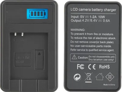 Immagine prodotto di Caricabatterie, protezione dal surriscaldamento Caricabatterie a slot singolo Microcomputer Chip digitale Materiale plastico Caricabatterie USB per la fotocamera SX710
