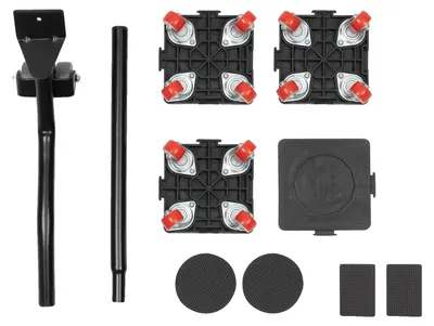Image de Roulettes de transport pour meubles, capacité de charge 400 kg, lot de 4 roulettes, noir