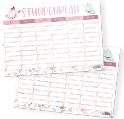 Produktbild von itenga Stundenplan Schmetterling DIN A4 einseitig abwischbar