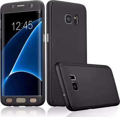Produktbild von Handyhülle Schutzhülle für Samsung Galaxy S6 Edge Plus Full Case Cover Displayschutz 360 Schwarz