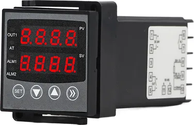 Obrázek produktu pro Digitální regulátor teploty s alarmem Inteligentní PID regulace Termostat s dvojitým displejem DC 24V