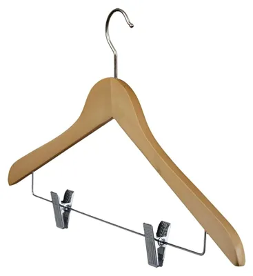 Produktbild von Holzkleiderbügel mit 2 Clips, 44,5 cm (10 Stück)