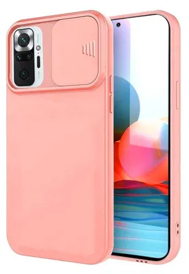 Zdjęcie produktu dla cofi1453® Ochronne etui silikonowe CamShield Smukłe etui na telefon komórkowy z osłoną aparatu fotograficznego kompatybilne z Xiaomi Redmi Note 10S Peach