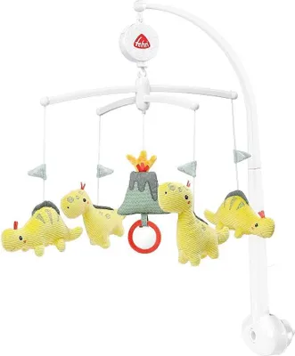 Produktbild von Musik-Mobile Happy Dino – Aufzieh-Mobile mit Spieluhr-Melodie „Brahms Wiegenlied“ und Figuren z – Mit Bett-Befestigung