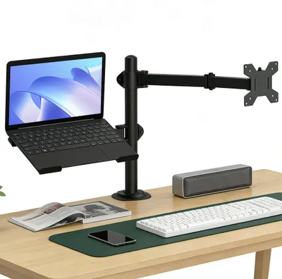 Produktbild von Monitorständer, 90° Drehung, Integrierte Kabelverwaltung, schwarz