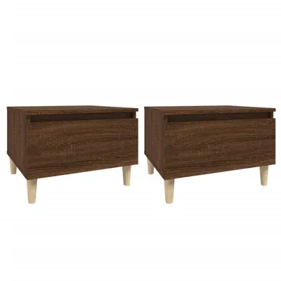 Image de vidaXL Tables d'appoint 2 pcs. Chêne brun 50x46x35 cm Bois composite
