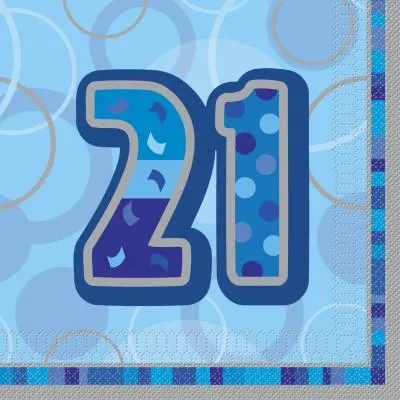 Produktbild von 21. Geburtstag Servietten Blau