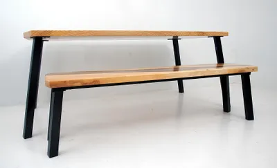 Produktbild von Epoxidharz Tisch Bank 2tlg. Set Echtes Holz Wasserfall Fluss Tische Gruppe Neu