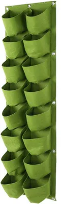 Produktbild von Unyqoos® Vertikale Pflanztasche aus hochwertigem Filz – platzsparender Hänge-Pflanzsack für Balkon & Garten, Kräuter/Blumen/Gemüse, mit effizientem Drainagesystem