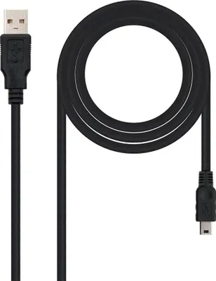 Produktbild von Nanocable 10.01.0400, 0,5 m, USB A, Mini-USB B, USB 2.0, Männlich/Männlich, Schwarz