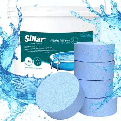 Produktbild von Sillar Multitabs 200g 5kg – 10in1 Chlortabletten Blau für Pool Wasserpflege & Desinfektion