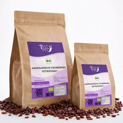 Produktbild von Tasty Pott Amerikanische Cranberries getrocknet - 1kg Beutel