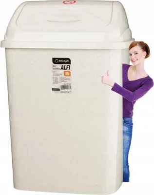 Produktbild von Großer Kunststoff-Kippabfalleimer 16l beige