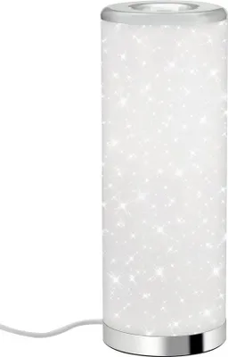 Produktbild von LED Tischleuchte Starlight-Effekt 1xGU10 5W IP20 Ø13cm weiß-chrom Briloner