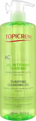 Image de Topicrem - AC Gel Nettoyant Purifiant (peaux grasses et sensibles) - Gel nettoyant 400ml