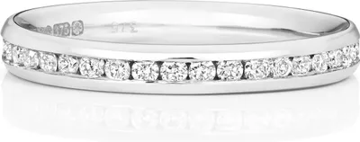 Produktbild von 9 Karat (375) Weißgold Eternity Damen - Diamant Trauring/Ehering/Hochzeitsring Brillant-Schliff 0.46 Karat GH - SI3-I1, 51 (16.2); TRS187709KWRSL