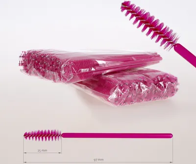 Immagine prodotto di P-Beauty spazzole per ciglia 3 colori con 50 pezzi ciascuno, Colore:Rosa, Quantità:100