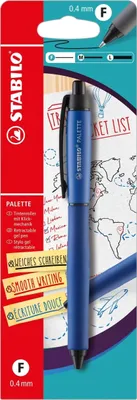Produktbild von Gel-Tintenroller Paltette Druckmechanik 0,4mm (F) blau Blister Packung mit 10 Stück
