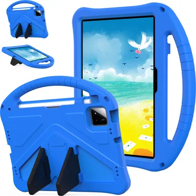 Immagine prodotto di Custodia per bambini per Xiaomi Pad 7 / Pad 7 Pro, custodia antiurto leggera in EVA con supporto pieghevole e maniglia blu