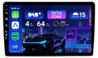 Immagine prodotto di Autoradio integrata DAB per Ford Transit Custom 300 350 (2017-2023) | Sistema di navigazione GPS Android 15 | CarPlay e Android Auto