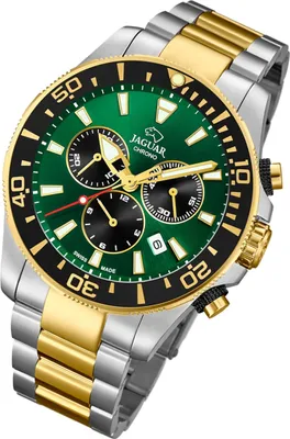Produktbild von Jaguar Herren Chronograph Edelstahl Sport Uhr silber gold Executive UJ862/3