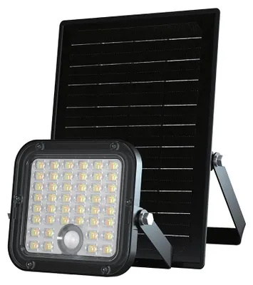 Immagine prodotto di V-TAC Faro LED a pannello solare 10W e telecomando, sensore movimento, Colore Nero CCT 2in1 4000K+6000K - 23756