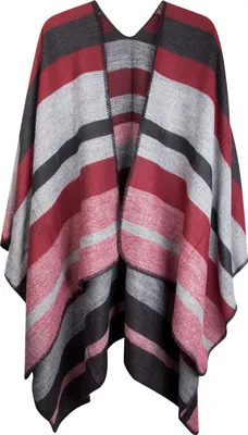 Produktbild von styleBREAKER Poncho mit Streifen Muster, Überwurf Cape, Wendeponcho, Damen 08010009