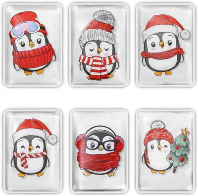Produktbild von Wiederverwendbares 6-teiliges Handwärmer-Set mit Pinguinmotiven