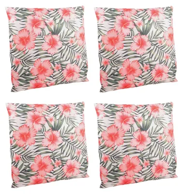 Image de Lot de 4 coussins d'extérieur 45 x 45 cm Coussins décoratifs Coussins de jardin Coussins de salon Décoration de jardin